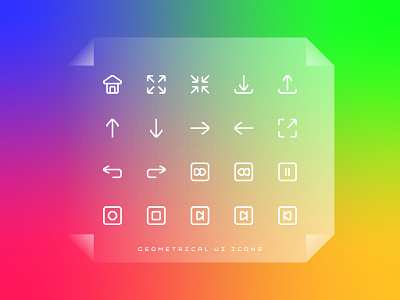 Geometrical UI Icon Set 3d animation app branding design flat graphic design icon illustration logo minimal motion graphics ui vector