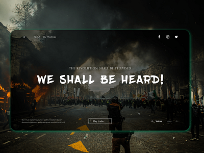 Activism Adobe XD Landing Screens