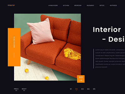 Interior Design website free Adobe XD template