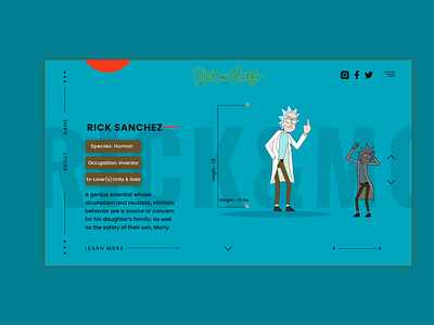 Rick & Morty Landing Screens Adobe XD Design design morty rick and morty rickandmorty ui ux web website