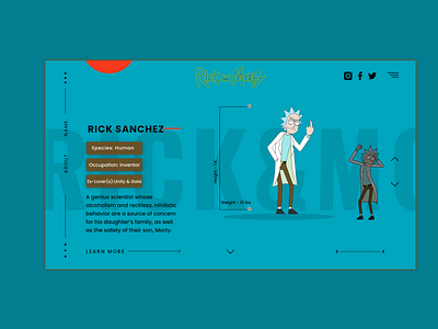 Rick & Morty Landing Screens Adobe XD Design