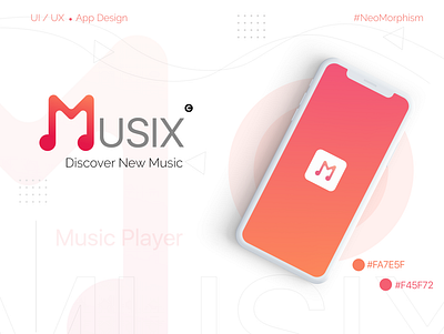 MUSIX- App Design Concept app design illustration logo neomorphic neomorphism typography ui ux