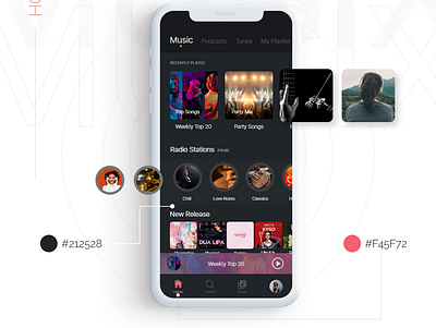 Musix- App Design Concept. app design illustration logo minimal neomorphic neomorphism ui ux website