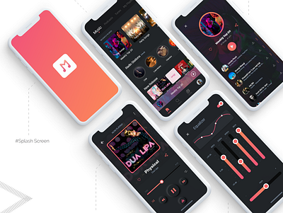 Musix - App Design Concept(Screens) app design icon illustration illustrator logo neomorphic ui ux web