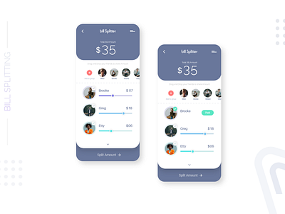 Bill Splitting App app design flat illustration illustrator typography ui ux website