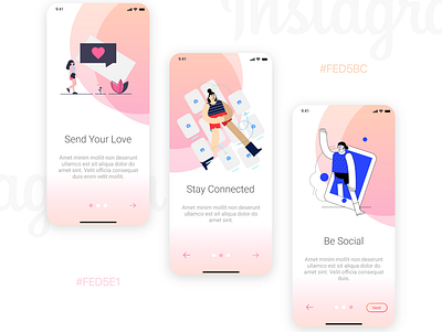 Instagram Redesign Concept- Onboard Pages app branding design icon logo minimal ui ux vector website