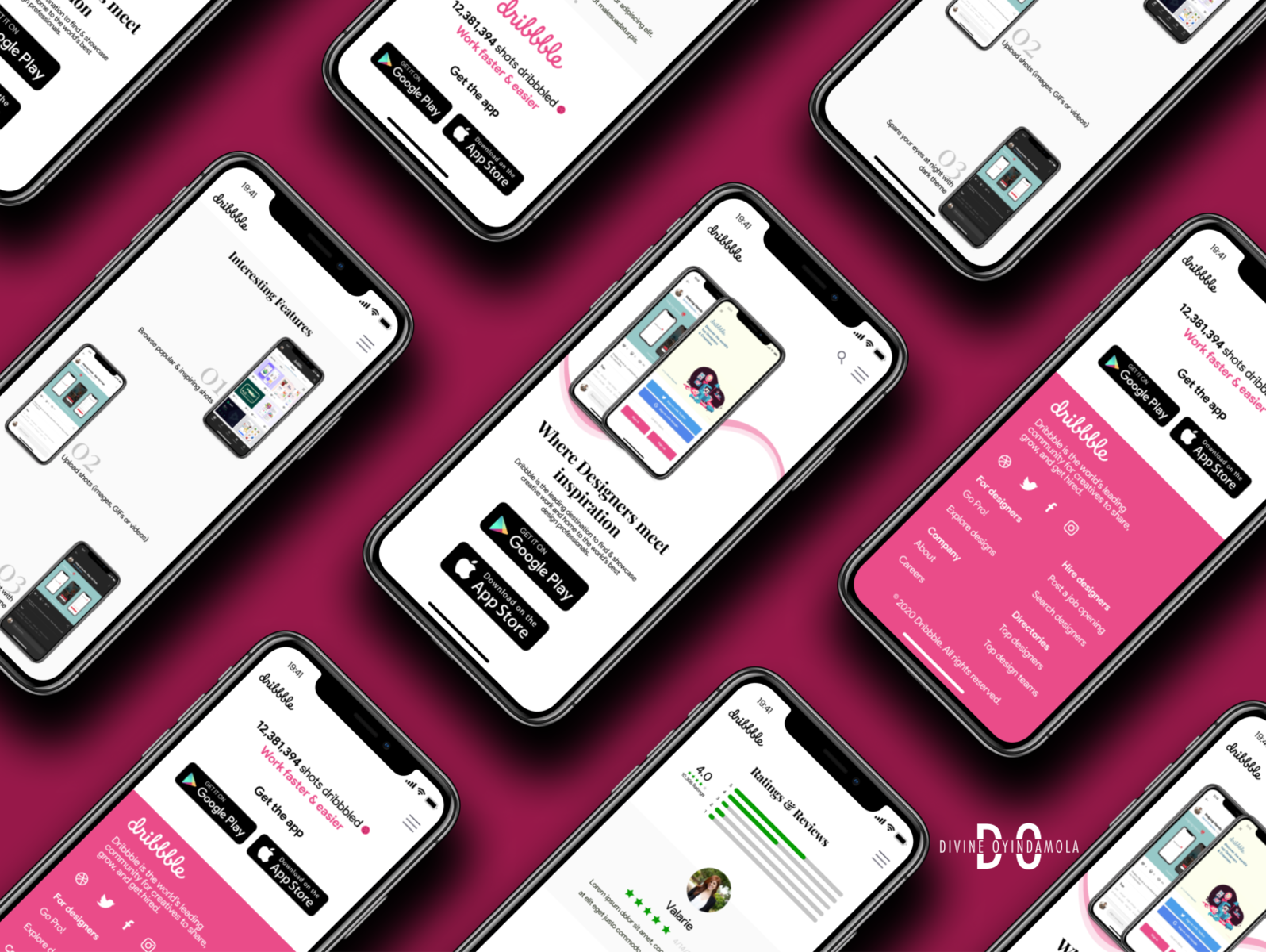 Dribbble Mobile App Landing Page By Divine Oyindamola On Dribbble