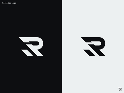 Razterize Logo Design branding design flat icon letter r letters logo minimal monogram r logo vector