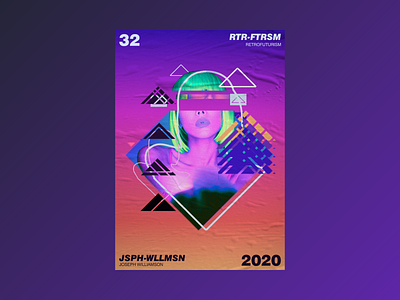 RETROFUTURISM aesthetic design experimental futuristic graphic design illustration mixed media poster a day poster challenge poster design