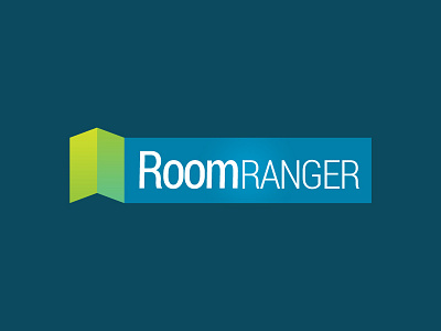 Room Ranger Logo application blue brand green logo metro