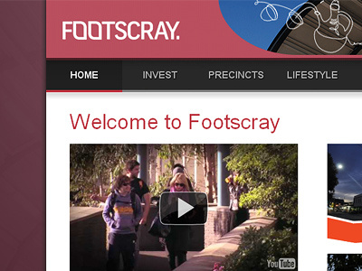 Footscray freelance header mockup navigation website