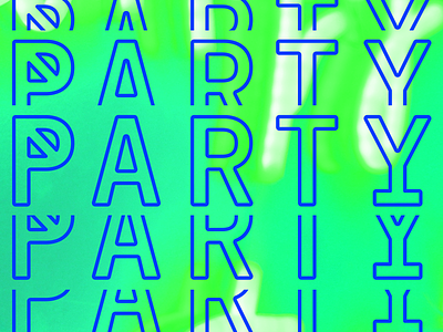 Partywith - Party, Party, Party blue colors custom type custom typography design green instagram content outline party type typography
