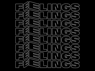 Overcoming Feelings black and white design outline type type treatment typography wavy type