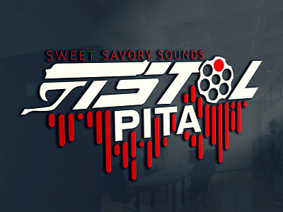 PISTOL PITA Sweet Savory Sounds 3d design logo red white