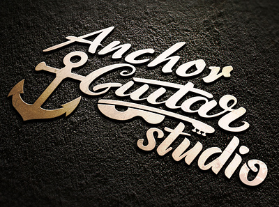 Anchor Guitar Sutido 3d branding creative design designs logo studio