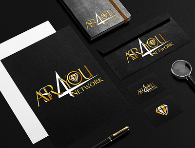 ASR4You Network 3d 4 black black white branding creative gold gray logo network network logo premium premium mockup stationery stationery set vector you