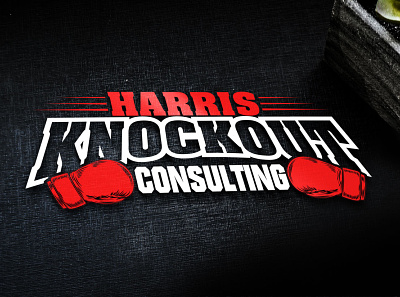 Haris Knockout Consulting black brand consulting consulting firm consulting logo firm knockout mockup red white