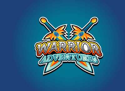 Warrior Adventures adventure blue creative creative logo design swordsman vector warrior