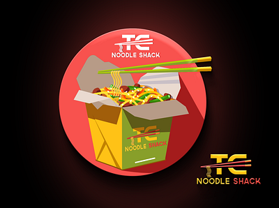 TC Noodle Shack branding creative design logo noodle stick shack yellow yummy