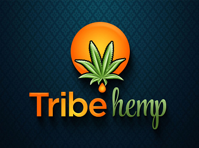 Tribe Hemp background branding business creative gradient green hemp hemp oil logo medicine oil product logo rise tribe