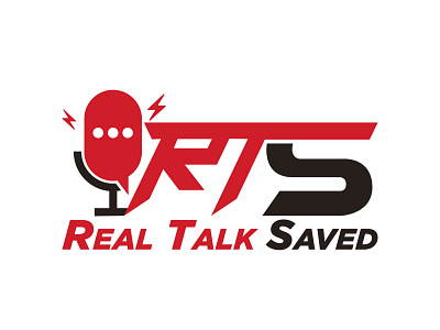 Real Talk Saved black creative gray logo logo design radio real red rts saved talk version