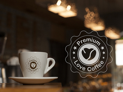 Premium Love Coffee Logo Design