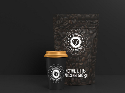Premium Love Coffee Label Design