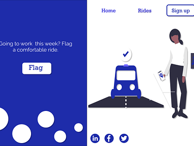 Get a lift. design illustration landing page ride ridesharing ui web