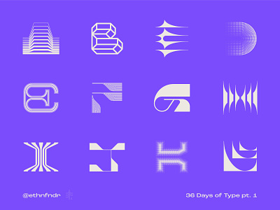 36 Days of Type (purple version) alphabet icon letterform lettering logo logotype mark modern type design typography vector wordmark