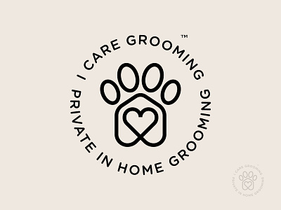 I Care Grooming (circle badge version)