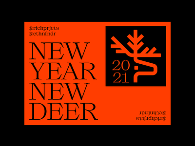 NEW YEAR NEW DEER a4 antlers collab deer deer illustration icon iconography illustration layout logo nature poster symbol