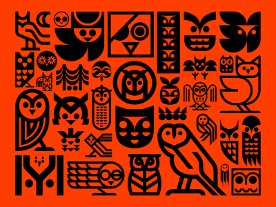 Owl Motif bird birds feather hoot icon icons logo mystic nature owl symbol