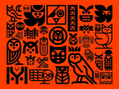 Owl Motif bird birds feather hoot icon icons logo mystic nature owl symbol