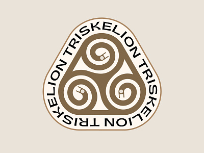 Triskelion badge ancient art badge beer label celtic icon illustration magic nature nordic rune runes snake snakes sticker stone symbol triskelion viking warrior