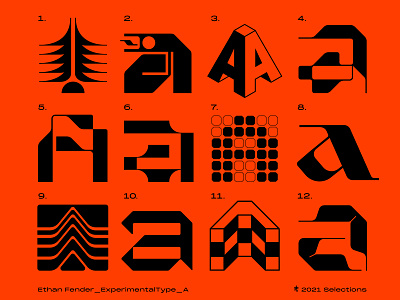 Experimental type: A a collection experimental design experimental type geometric grid icon letter a lettering logo logotype modernism modernist set type typography