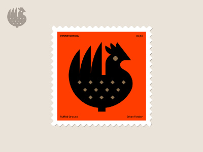 Pennsylvania Postage Stamp bird feathers grouse icon logo nature new england penn pennsylvania postage postage stamp ruffed grouse stamp symbol