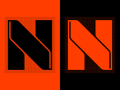 N for Neonite branding futurism futuristic grid letter n logo logotype n neo tech technical type design typographic typography