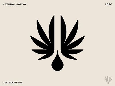 Natural Sativa brand identity branding cbd cbd oil drip drop france icon identity design leaf leaves logo natural sativa nature oil sativa symbol water