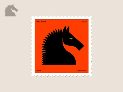 New Jersey Stamp bronco charger colt east coast horse icon knight nature new england new jersey postage postage stamp royal stallion stamp symbol