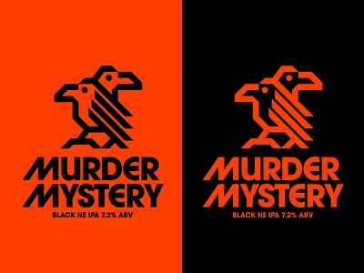 Murder Mystery (Beer label concept) beer beer label birds black bird black ne ipa corvus crow crows hops icons ipa murder murder of crows mystery nature ne ipa raven symbol