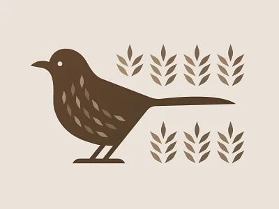 Brown Thrasher bird bird logo brown brown thrasher feather field georgia gold grass icon illustration nature symbol the south thrasher thrasher bird wheat yeast