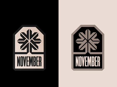 November Badge arbor arch architecture badge clothing tag fall frost ice icon logo maple nature november oak shield snow snowflake symbol tree winter