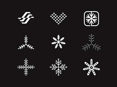 Winter Set dots glacier ice icon lego logo mark snow snowflake trees water