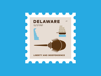 Delaware america delaware horseshoe crab icon illustration postage ship stamp usa