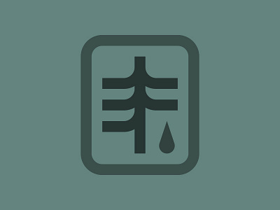 EF mark drop elements forest land logo nature pine trees typography water