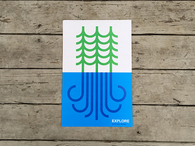 Explore poster explore icons nature pine trees poster print trees water