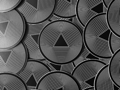 Metamorphasis stickers 3d abstract art circle delta lines logo logomark sticker mule stickers symbol triangle