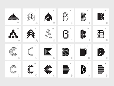 A-D a alphabet b branding c d letterform lettering logo logotype minimal modernism