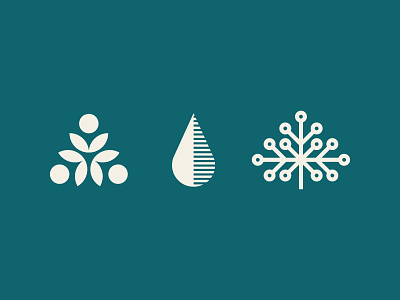 Nature Icons - plant based milk beverage branding icons leaf modern organice plant based tree water water drop