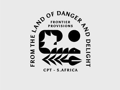 Frontier Provisions africa badge desert illustration scorpion sun